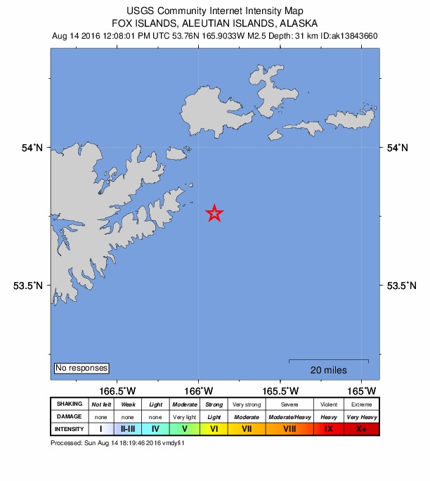 Did You Feel It? map: shaking reported by the public