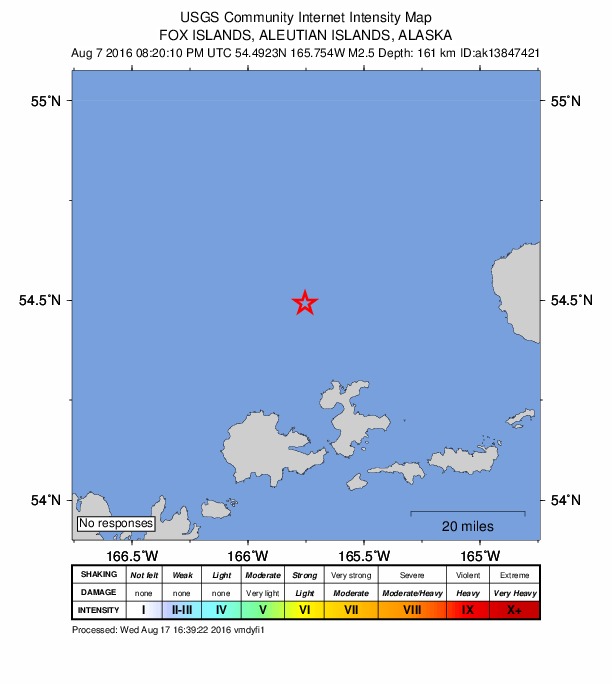 Did You Feel It? map: shaking reported by the public