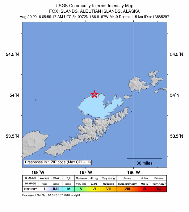 Did You Feel It? map: shaking reported by the public