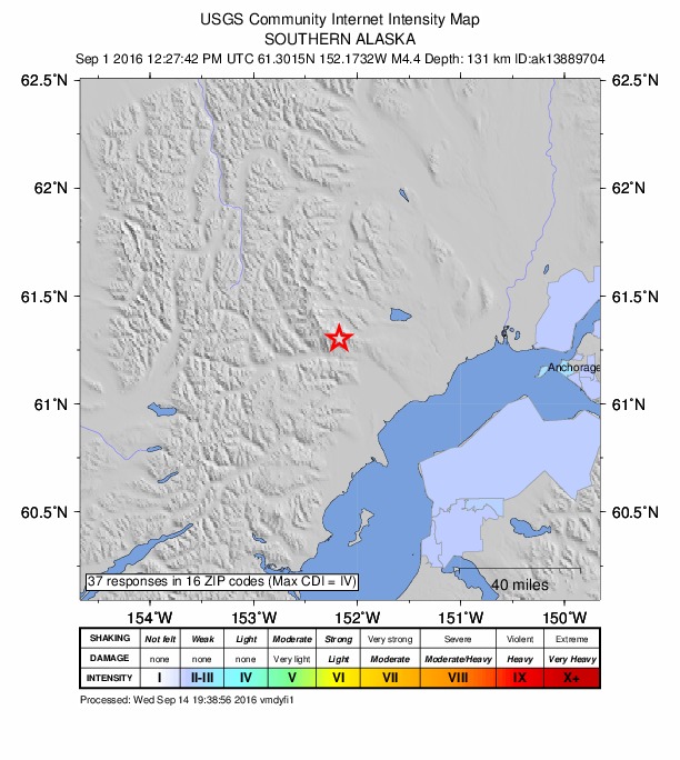 Did You Feel It? map: shaking reported by the public