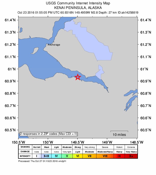 Did You Feel It? map: shaking reported by the public