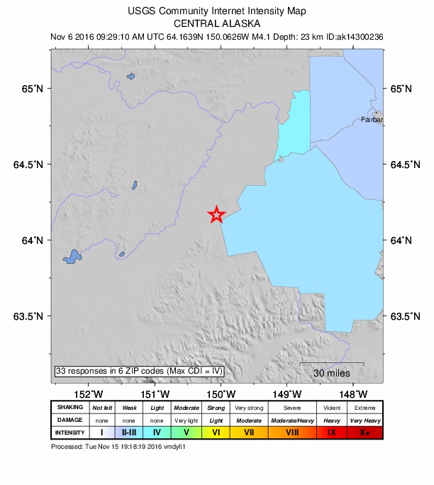 Did You Feel It? map: shaking reported by the public