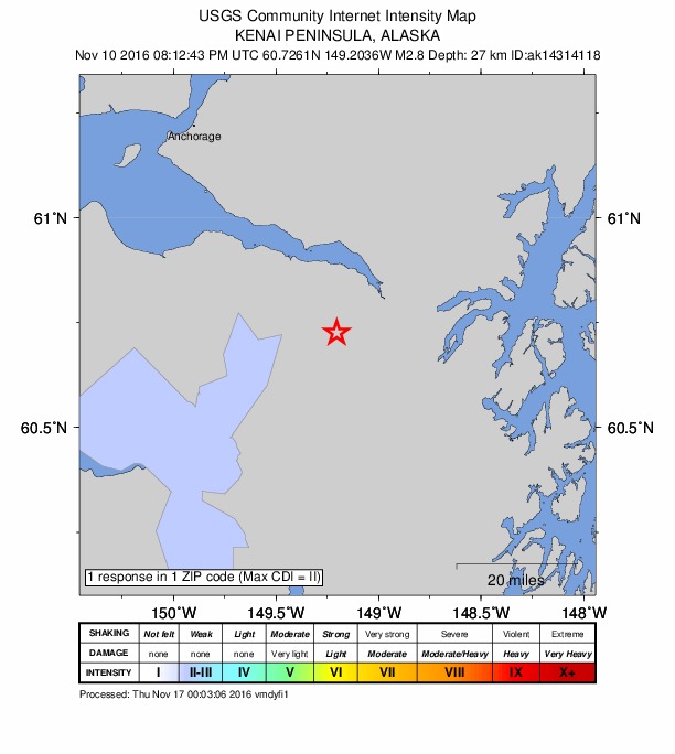 Did You Feel It? map: shaking reported by the public