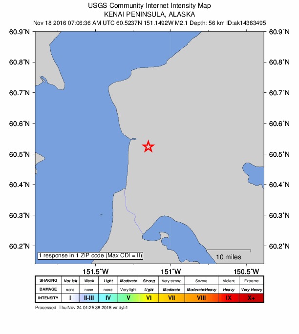 Did You Feel It? map: shaking reported by the public