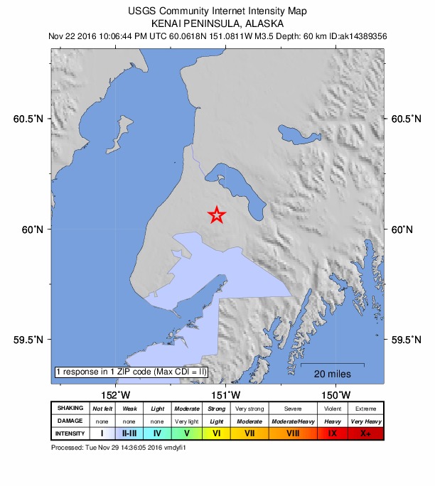 Did You Feel It? map: shaking reported by the public
