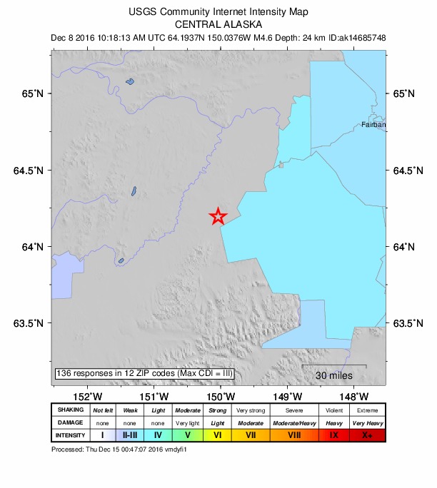 Did You Feel It? map: shaking reported by the public
