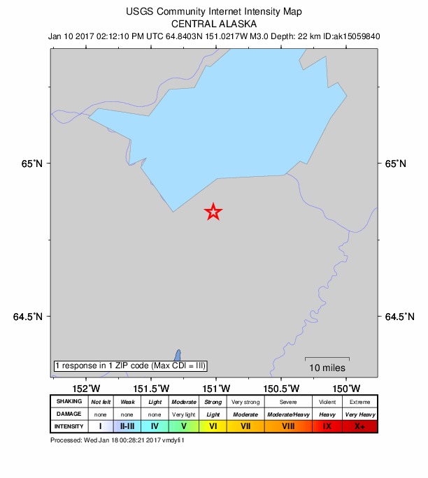 Did You Feel It? map: shaking reported by the public