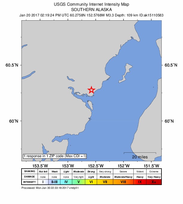 Did You Feel It? map: shaking reported by the public