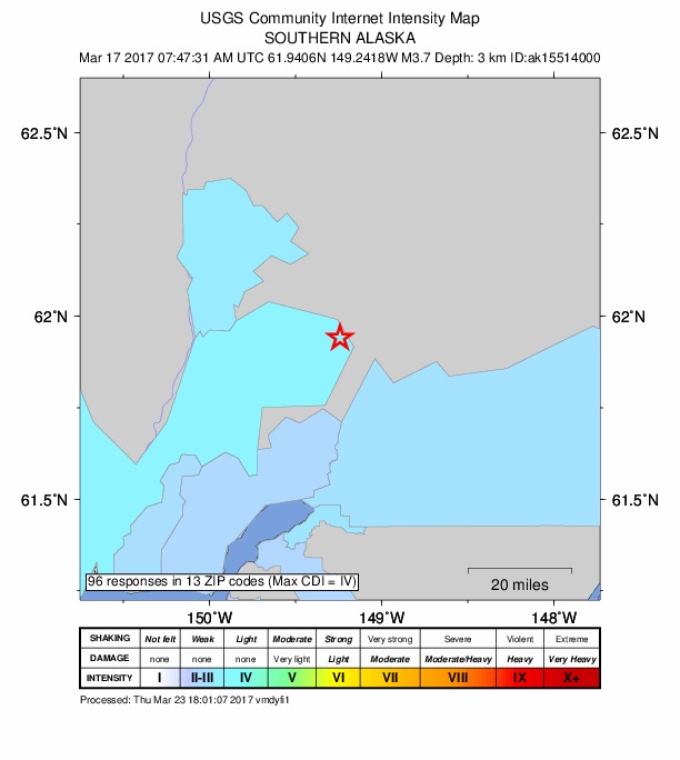 Did You Feel It? map: shaking reported by the public