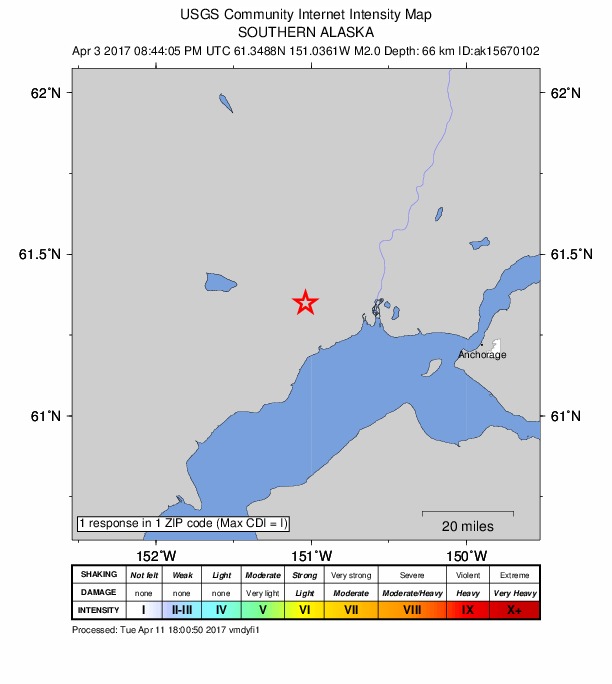 Did You Feel It? map: shaking reported by the public