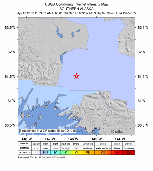 Did You Feel It? map: shaking reported by the public