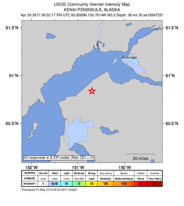 Did You Feel It? map: shaking reported by the public
