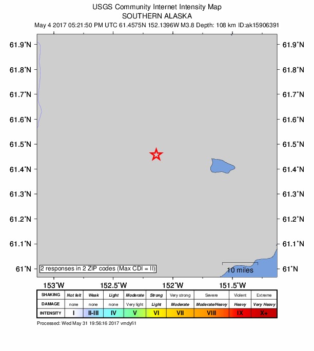 Did You Feel It? map: shaking reported by the public