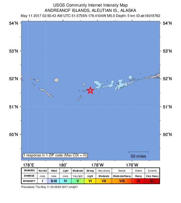 Did You Feel It? map: shaking reported by the public