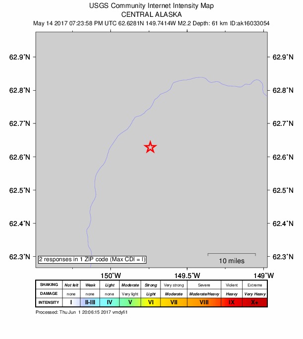 Did You Feel It? map: shaking reported by the public