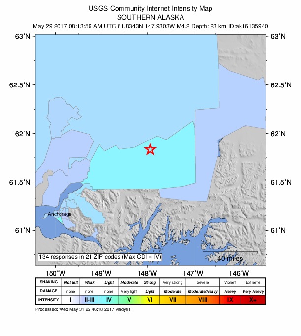 Did You Feel It? map: shaking reported by the public
