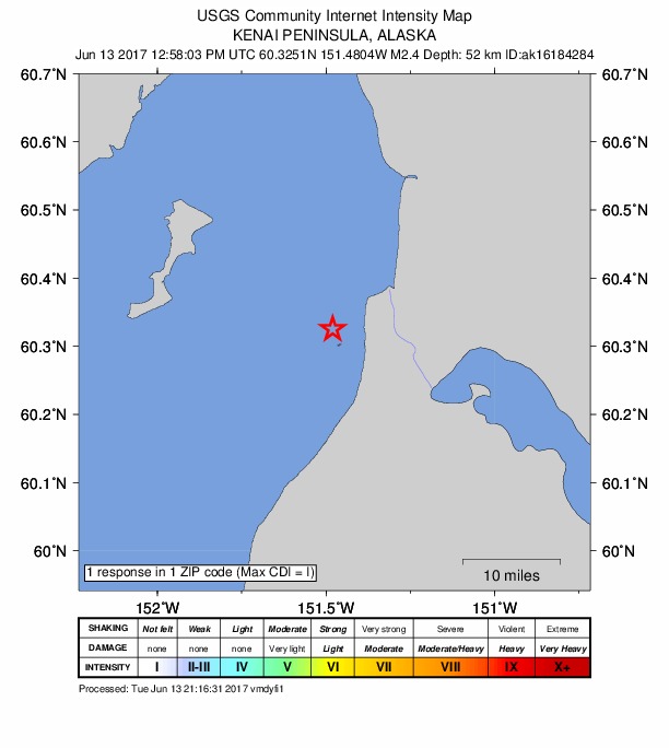 Did You Feel It? map: shaking reported by the public