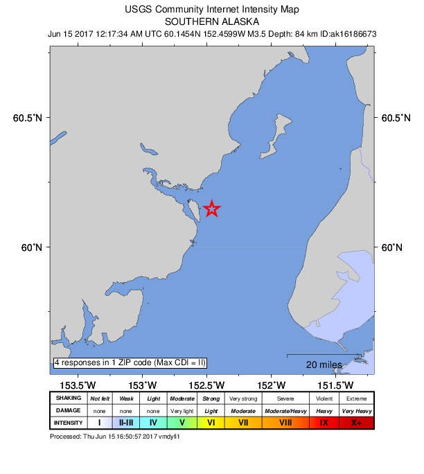 Did You Feel It? map: shaking reported by the public
