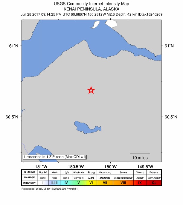 Did You Feel It? map: shaking reported by the public