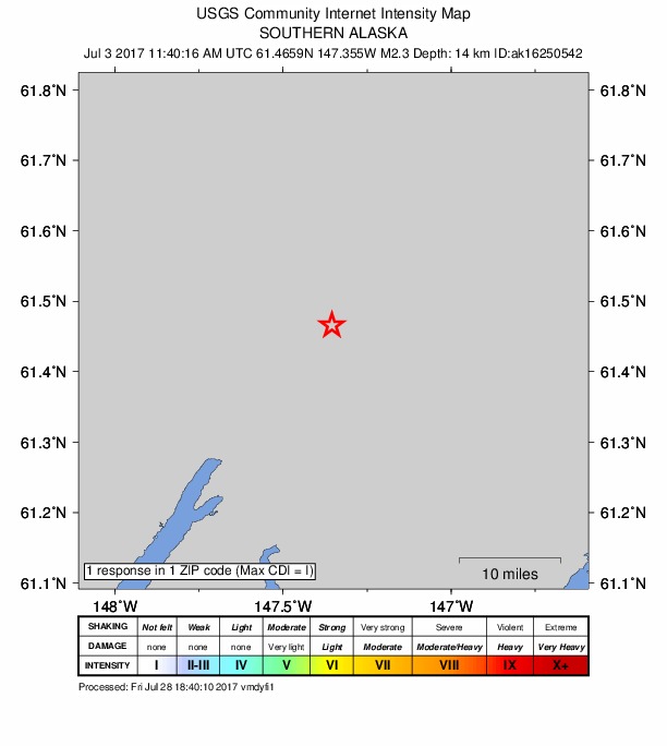 Did You Feel It? map: shaking reported by the public