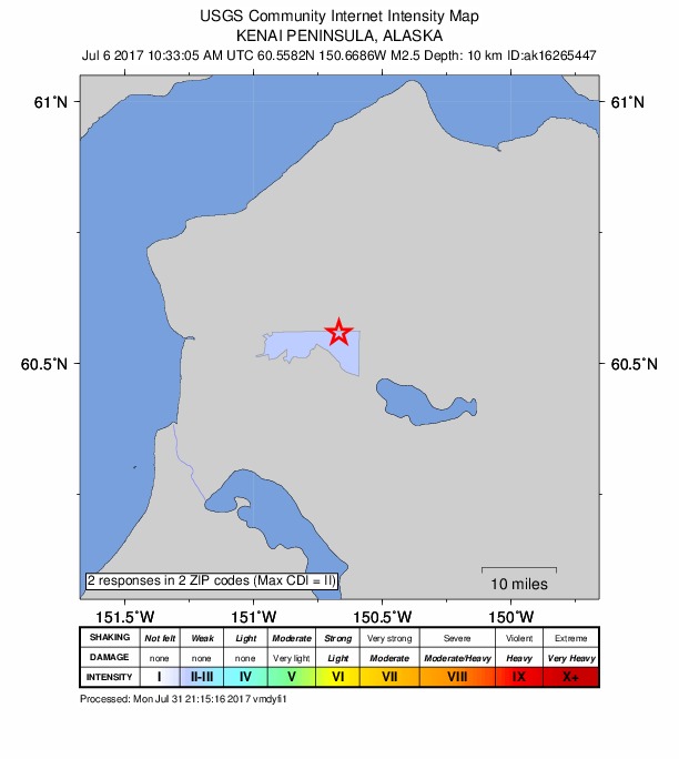 Did You Feel It? map: shaking reported by the public