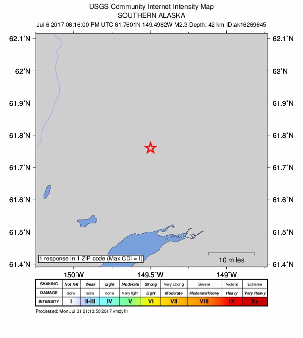 Did You Feel It? map: shaking reported by the public