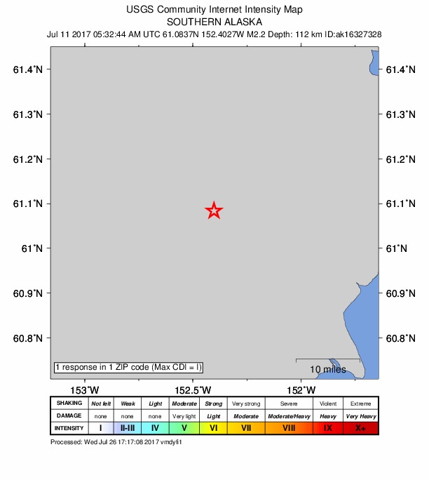 Did You Feel It? map: shaking reported by the public