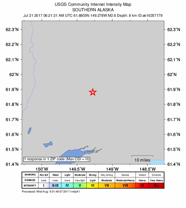 Did You Feel It? map: shaking reported by the public