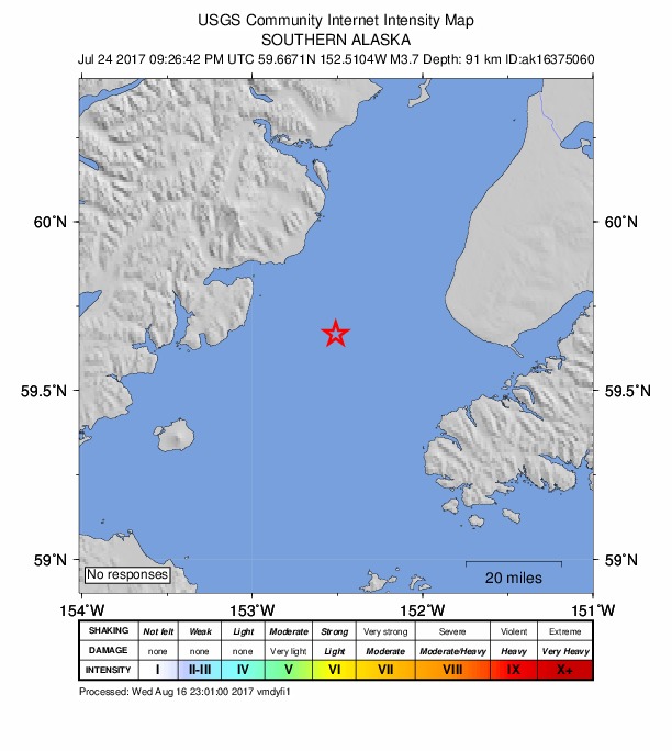 Did You Feel It? map: shaking reported by the public