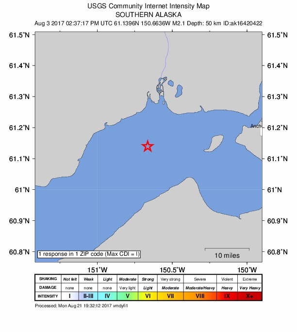 Did You Feel It? map: shaking reported by the public