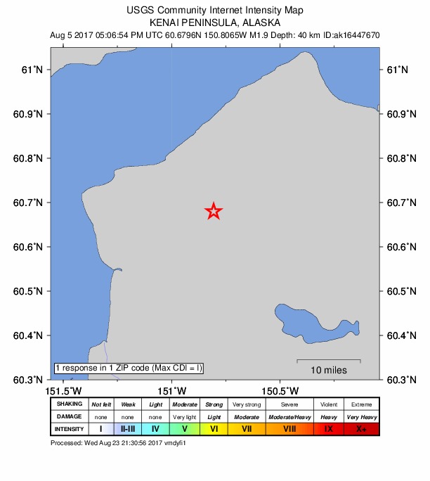Did You Feel It? map: shaking reported by the public