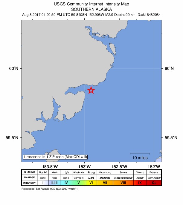 Did You Feel It? map: shaking reported by the public