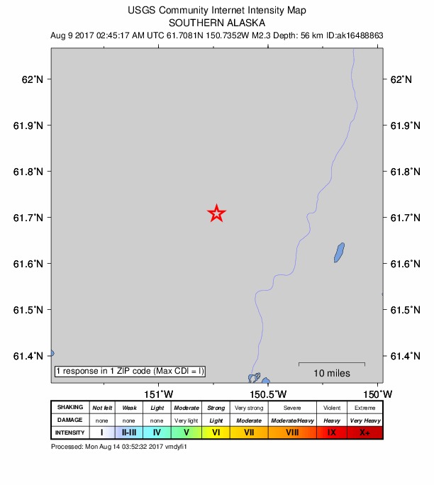 Did You Feel It? map: shaking reported by the public