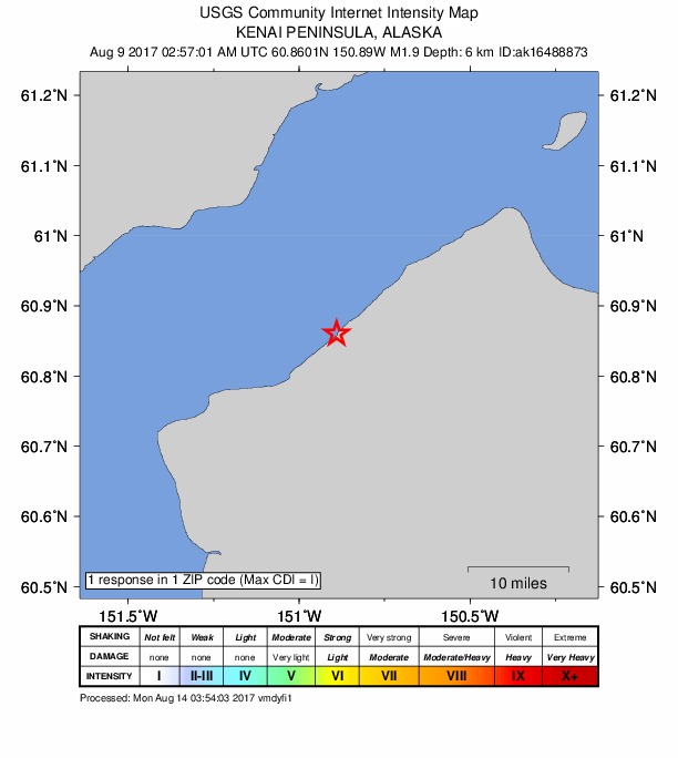 Did You Feel It? map: shaking reported by the public