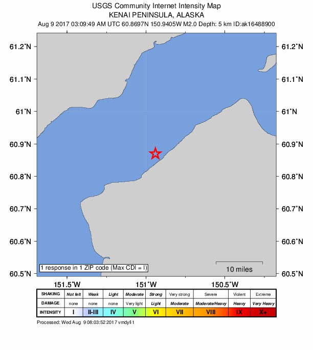 Did You Feel It? map: shaking reported by the public