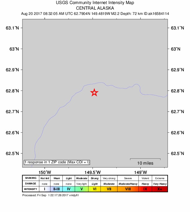 Did You Feel It? map: shaking reported by the public