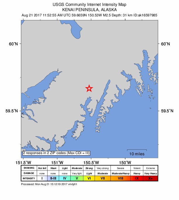 Did You Feel It? map: shaking reported by the public