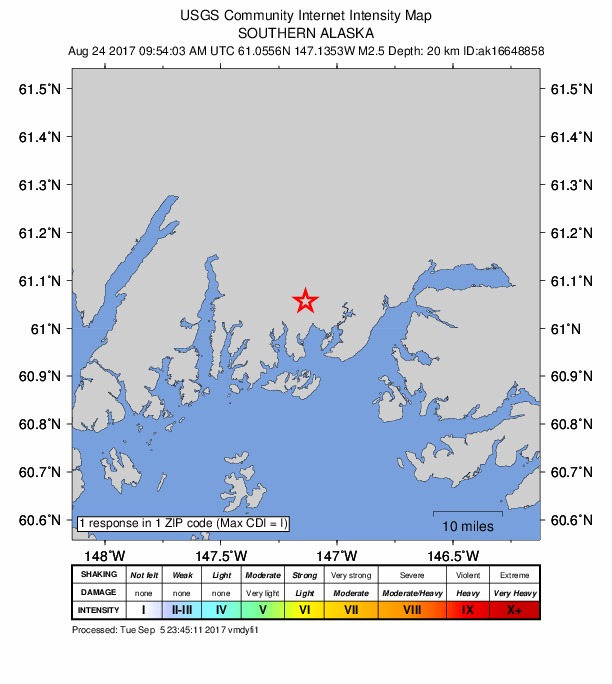 Did You Feel It? map: shaking reported by the public