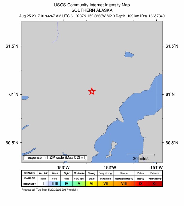 Did You Feel It? map: shaking reported by the public