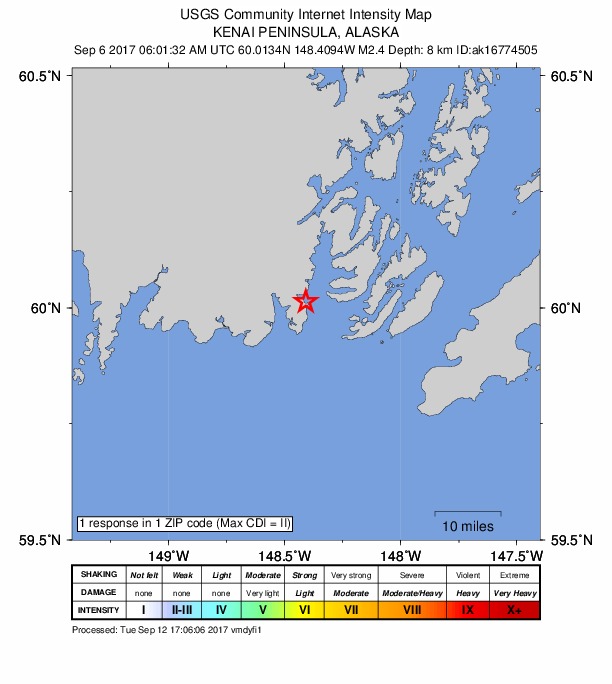 Did You Feel It? map: shaking reported by the public