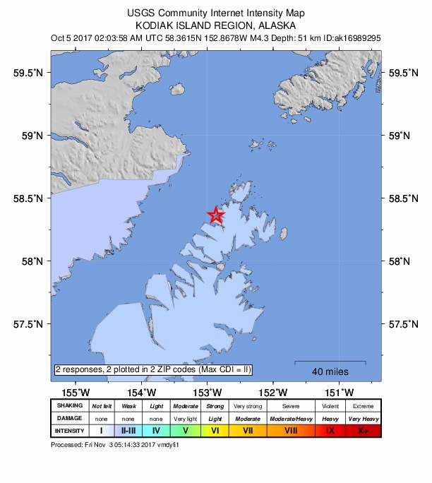 Did You Feel It? map: shaking reported by the public