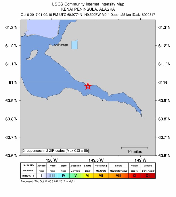 Did You Feel It? map: shaking reported by the public