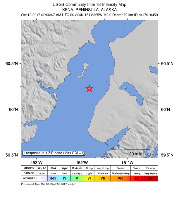 Did You Feel It? map: shaking reported by the public