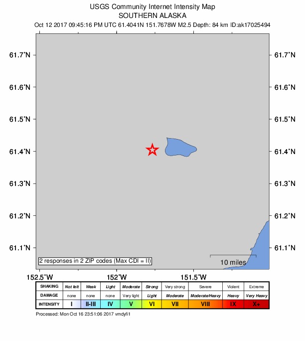 Did You Feel It? map: shaking reported by the public