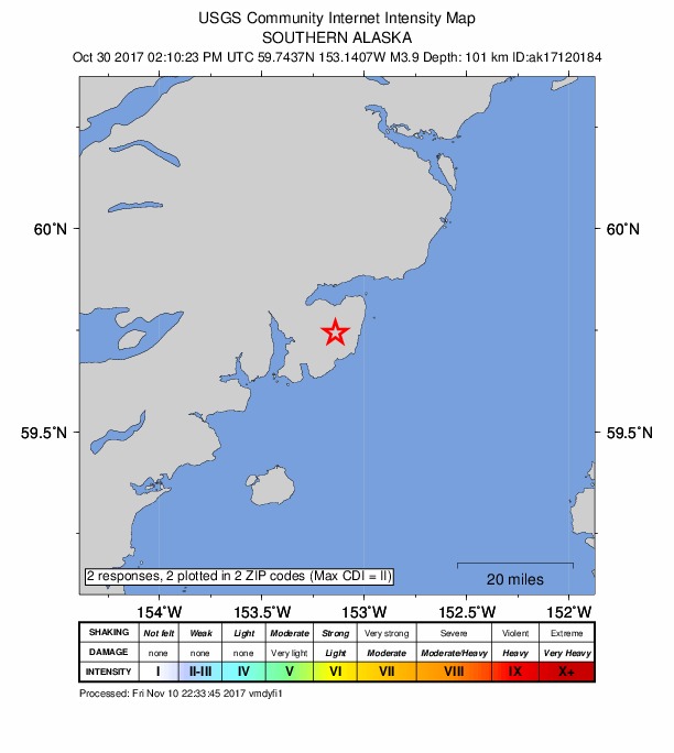 Did You Feel It? map: shaking reported by the public