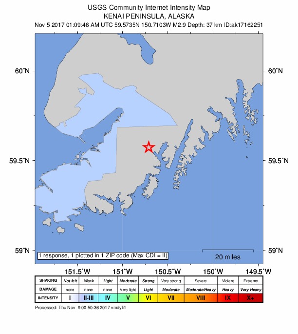 Did You Feel It? map: shaking reported by the public