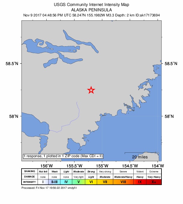 Did You Feel It? map: shaking reported by the public