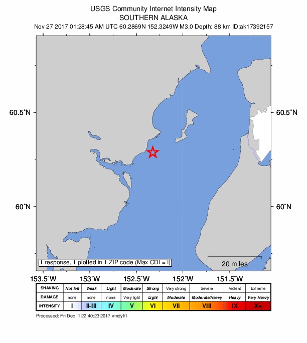 Did You Feel It? map: shaking reported by the public