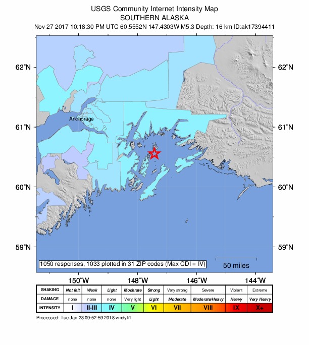 Did You Feel It? map: shaking reported by the public