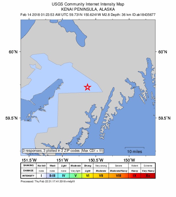 Did You Feel It? map: shaking reported by the public